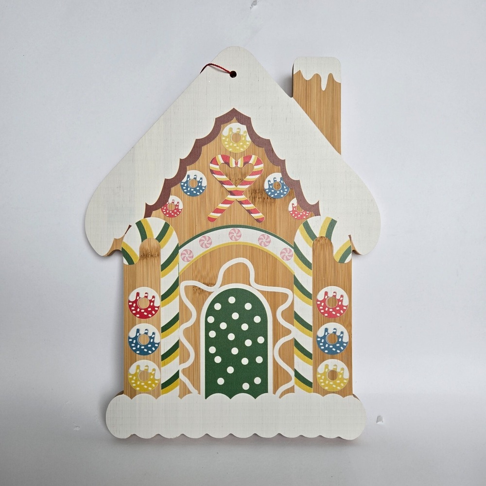 New‎ CWC Cook with Color Gingerbread House Bamboo Wood Serving Board Charcuterie